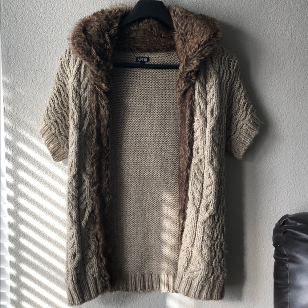 Apt 9 fur cardigan